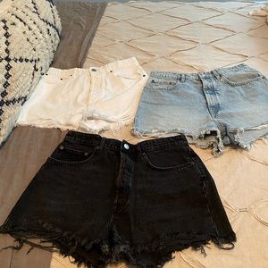 Zara high waist jean shorts